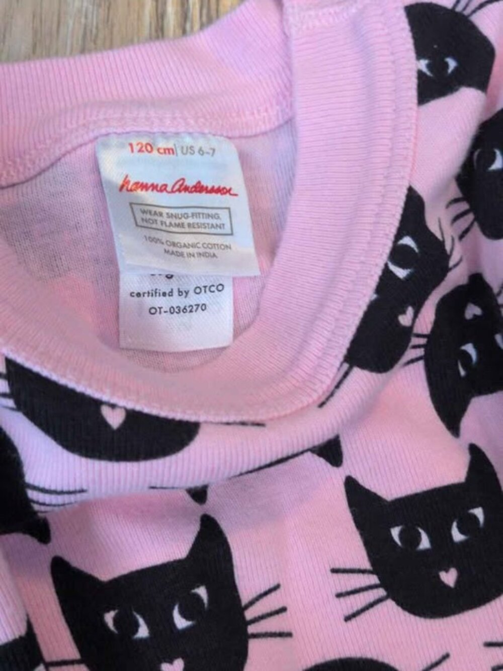 Hanna Andersson Cat Print Pajamas size 6/7 - Picture 2 of 5